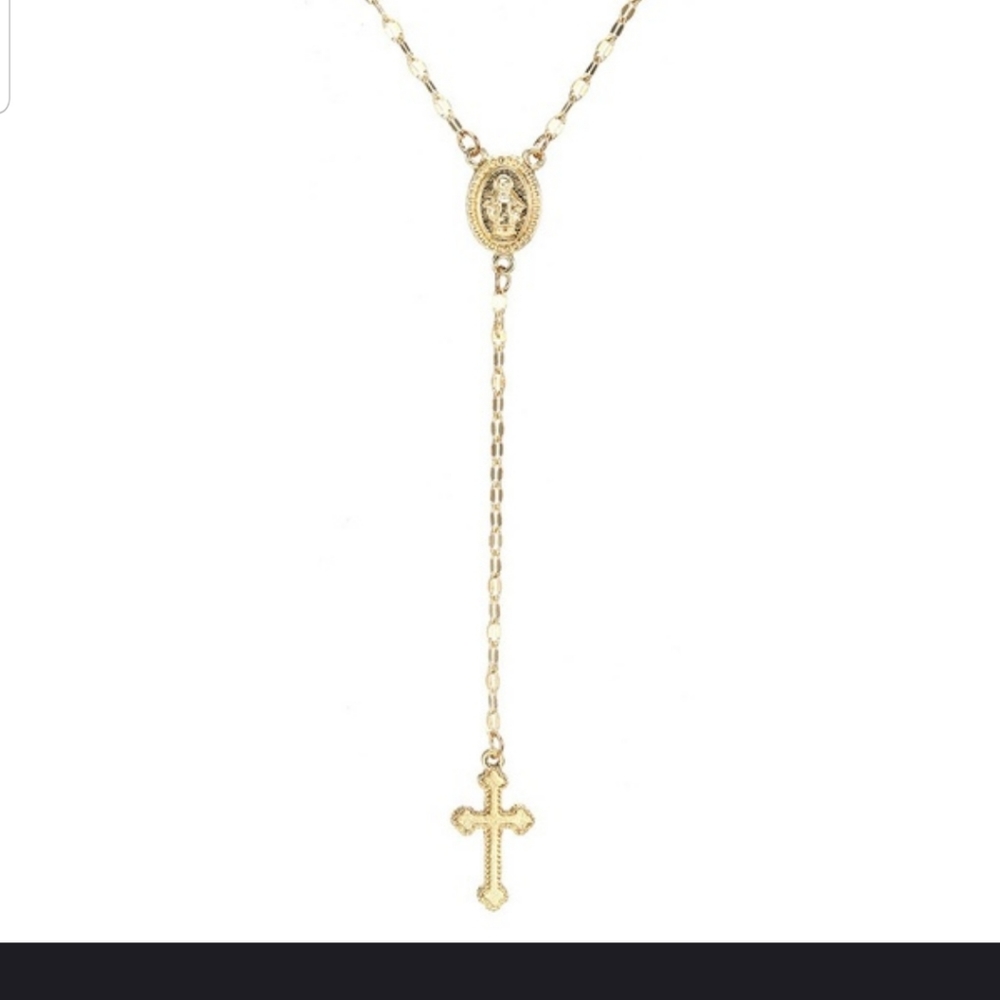 🌟🌟NEW🌟🌟BEAUTIFUL!! Cross Rosary necklace in GOLD🌟🌟 - Picture 4 of 11